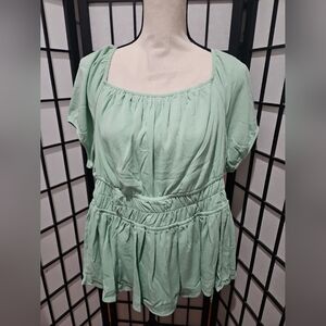 NWT TORRID Size 1 (14/16) Gauze Stretch Cross Back Top